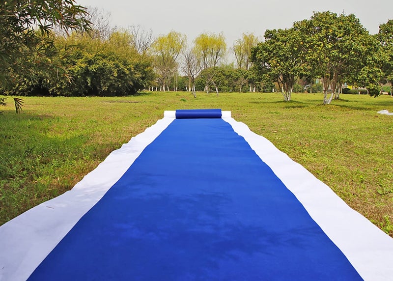 HUAHOO Aisle Runners Wedding Accessories Royal Blue Aisle Runner Carpet Rugs for Step and Repeat Display, Ceremony Parties and Events Indoor or Outdoor Decoration 36 Inch Wide x 30 feet Long - Image 5